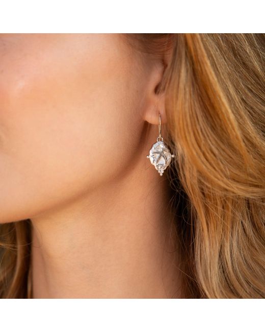 Seven Saints Metallic Leo Vintage-Style Dangle Earrings, Rhodium Plated