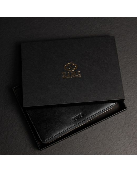 Time Resistance Black Leather Continental Wallet