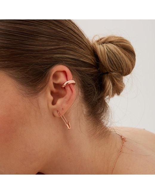 Spero London Pink Sterling Safety Pin Earrings