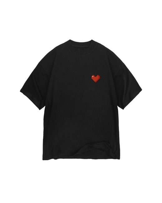 mysimplicated Black Oversized T-Shirt With Heart Logo W