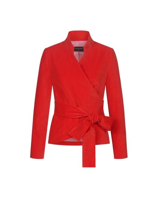Marianna Déri Red Velvet Wrap Jacket