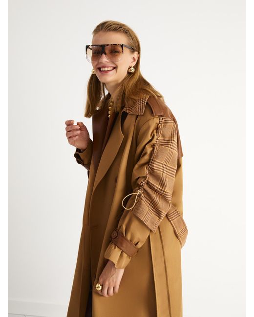 Nocturne Brown Double-breasted Trench Coat