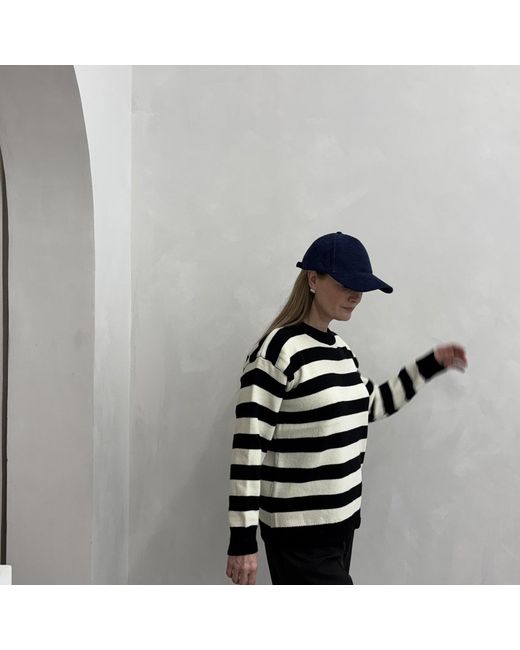 London Atelier Byproduct Black Wide Striped Knitted Jumper