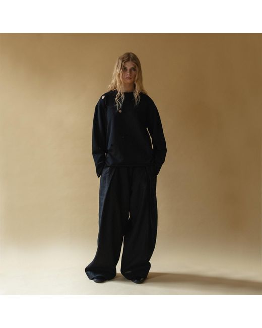 Una Berzina Black Grunge-Style Sweatshirt With Holes