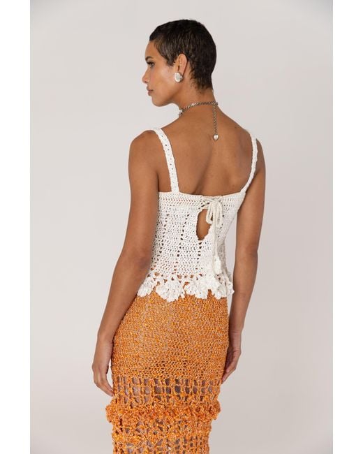 Andreeva Natural Chrysanthemum Handmade Crochet Top