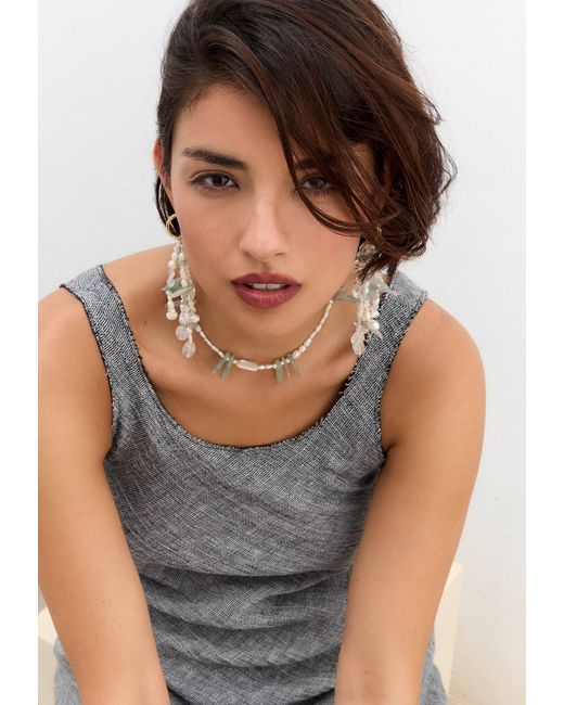 Lavani Jewels White Aquamarine And Pearl Necklace Elsea