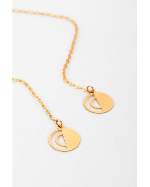 Sarvin Metallic Circle Shape Drop Earrings