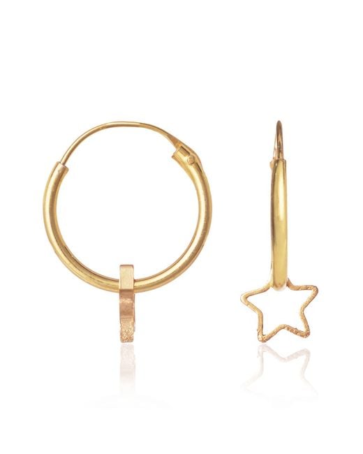C.J.M Metallic Star Hoop Earrings