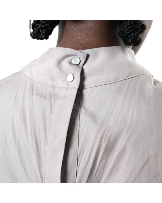 Metamorph Gray Sleeveless Pleated Tunic With Front Pocket