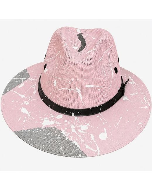 Bella Soul Pink Stardust Painted Jute Hat