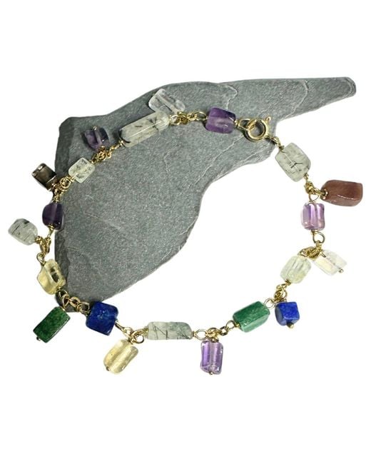 Tg-Jewellery by Tamara Gervasio Green Multicolour Dangle Gemstones Bracelet