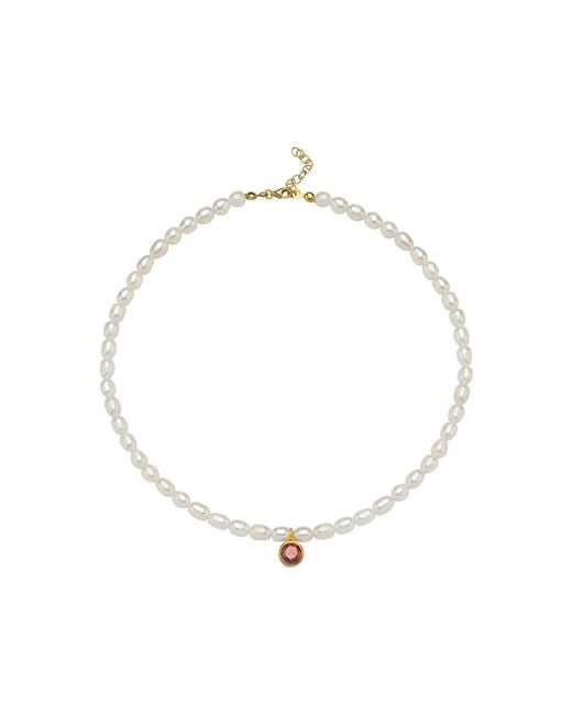 LINYA JEWELLERY Metallic Cosmic Big Pearl Zodiac Necklace Birthtone