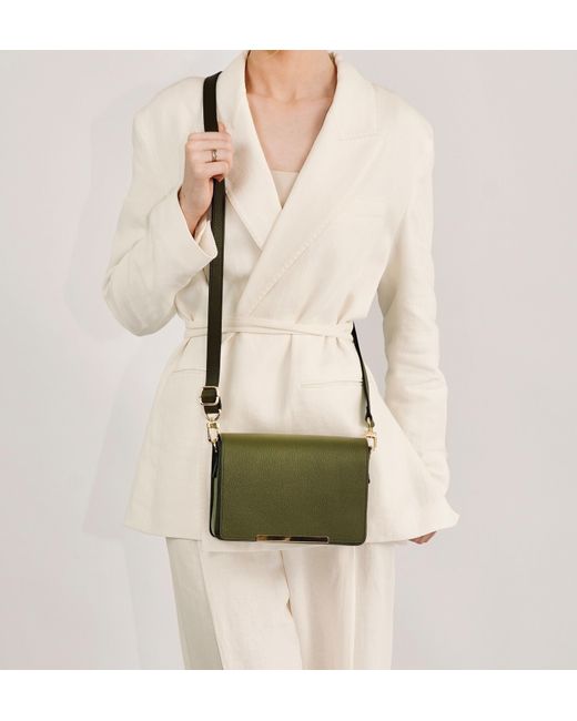 Apatchy London Green The Newbury Leather Crossbody Bag