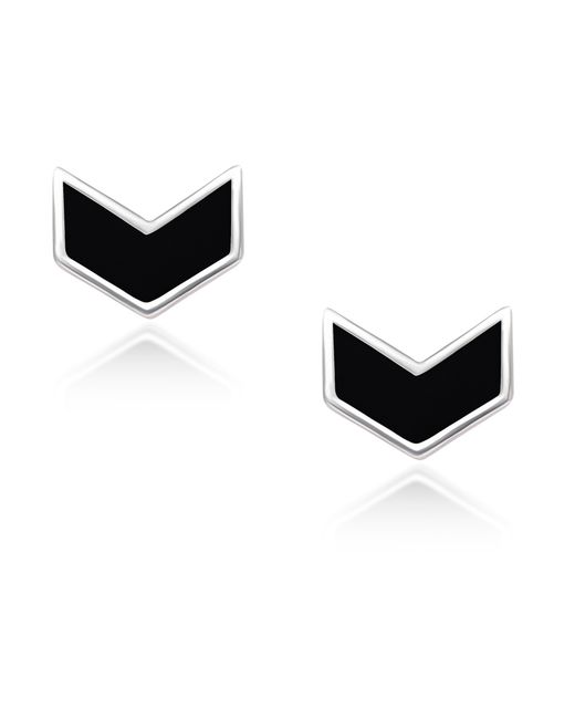 The Jewelz Black Dark Arrow – Onyx Chevron Studs for men