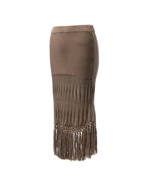 Fully Fashioning Brown Vianna Floating Knit Skirt