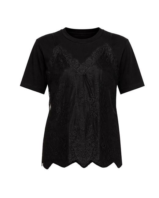 Nissa Black Lace-Panel Top