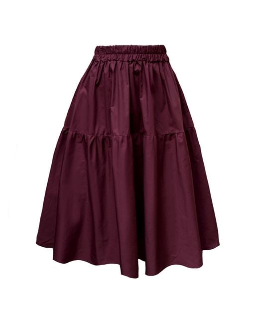 Frock Tales Purple Tahiti Midi Skirt With Pockets