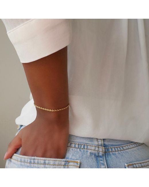 A Weathered Penny Metallic Delicate Rope Bracelet
