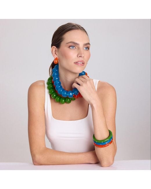 Michael Nash Jewelry Green Kristen Studded Resin And Stone Bangle