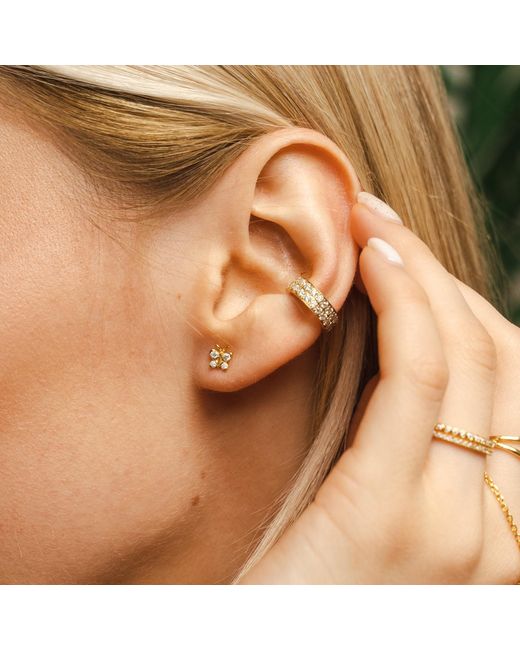 BLOOMTINE | Earth Angel HQ White Illuminess Premium Vermeil Double Ear Cuff