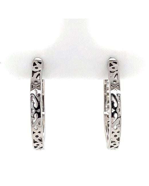 Artisan Metallic Pave Diamond Hoop Earrings