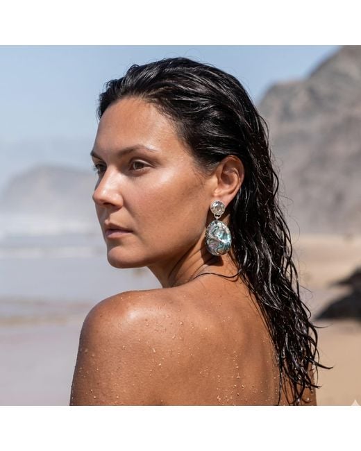 Babaloo Black Abalone Shell Drop Earrings