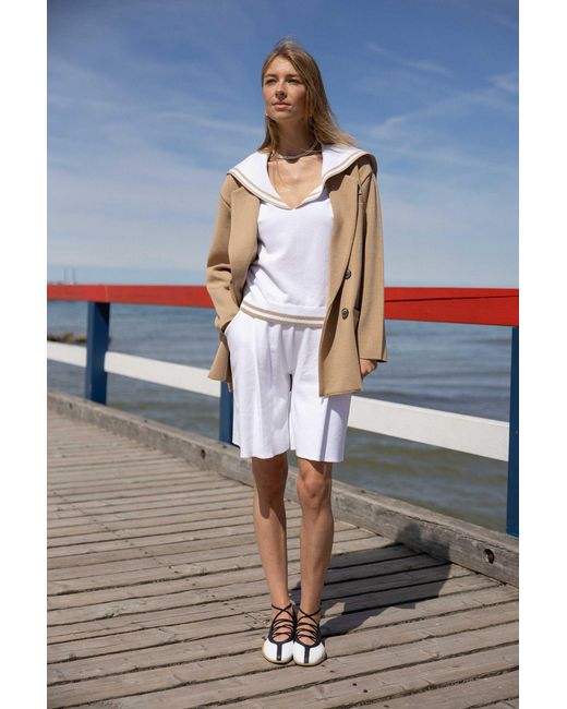 SALANIDA Natural Forza Knitted 100% Merino Blazer Beige