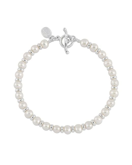 Dower & Hall Metallic Luna Pearl Halo Bracelet for men