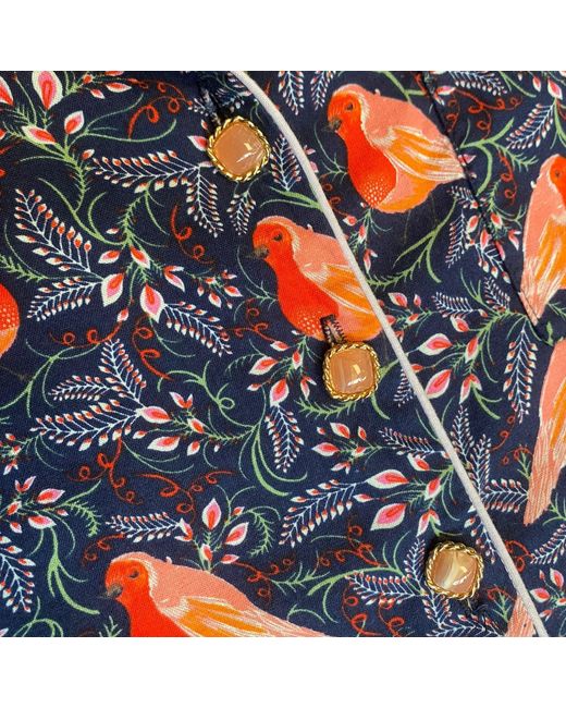 Lula-Ru Blue Ceri's Robin Print Pj Set