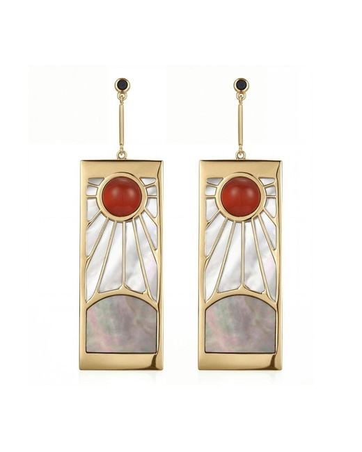 Azura Jewelry New York White Demon Slayer Hanafuda Earrings Vermeil