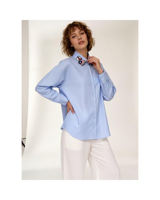 Sana t Blue Hand Embroidered Clara Shirt