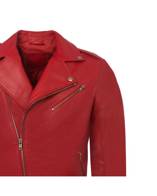 Zasta Studio Red Brandy Alexander- Leather Biker Jacket for men