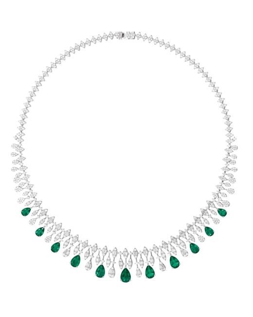 Latelita London Metallic Duchess Emerald Statement Necklace