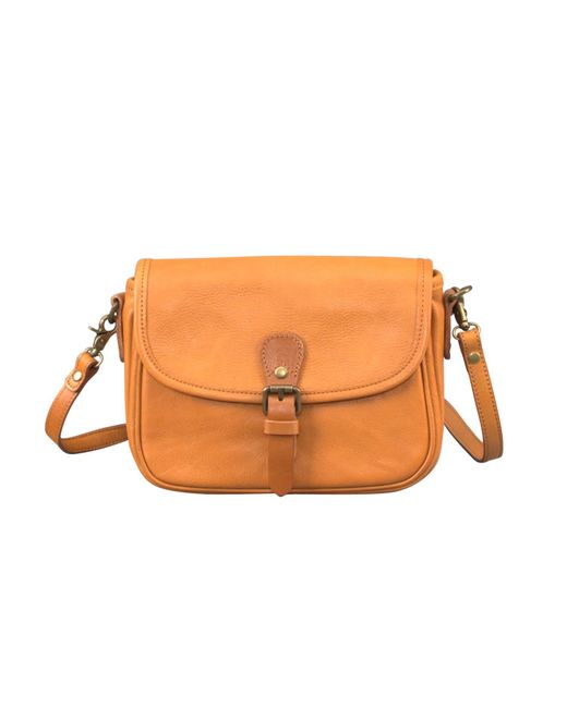 Rimini Orange Leather Saddle Bag 'daniela'