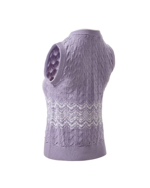 Fully Fashioning Purple Mahalia Crochet Knit Vest