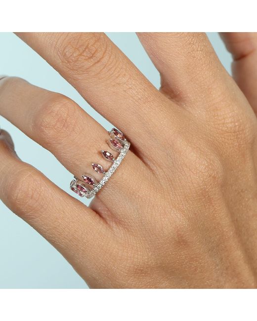 Artisan Metallic Tourmaline & Diamond Crown Band Ring