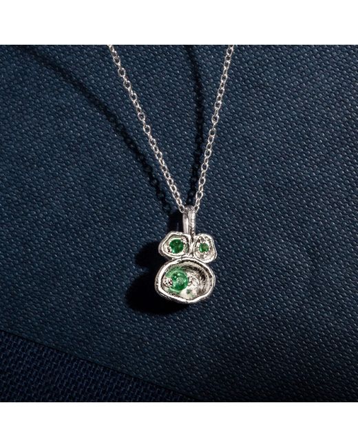 Claire Hill Designs Metallic Emerald Lichen Pendant Necklace