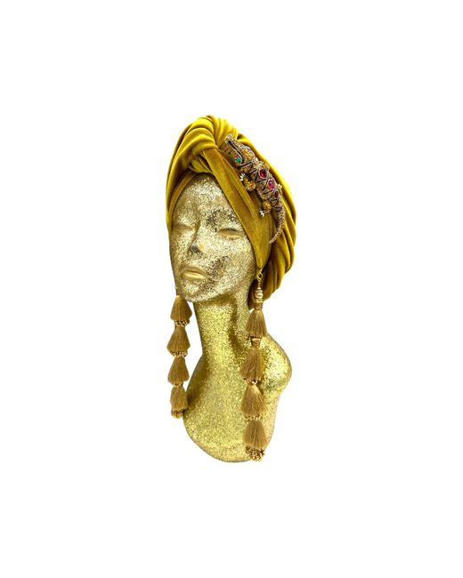 Julia Clancey Yellow Golden Ruby Alligator Dorado Turban
