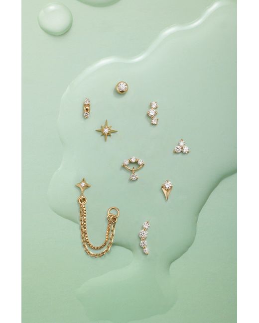 Vanhi White 14K Solid Greta Lab-Grown Diamond Flat Back Stud