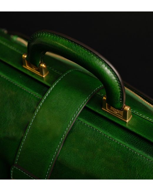 Time Resistance Green Large Leather Doctor Bag