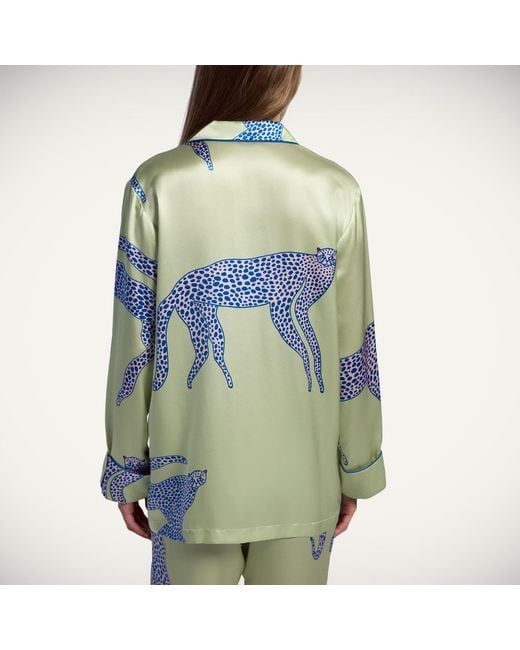 Piola Blue Mulberry Silk Pyjama Party Set