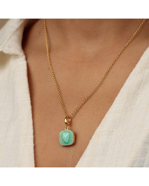 Lily Charmed Metallic Plated Heart Locket Necklace