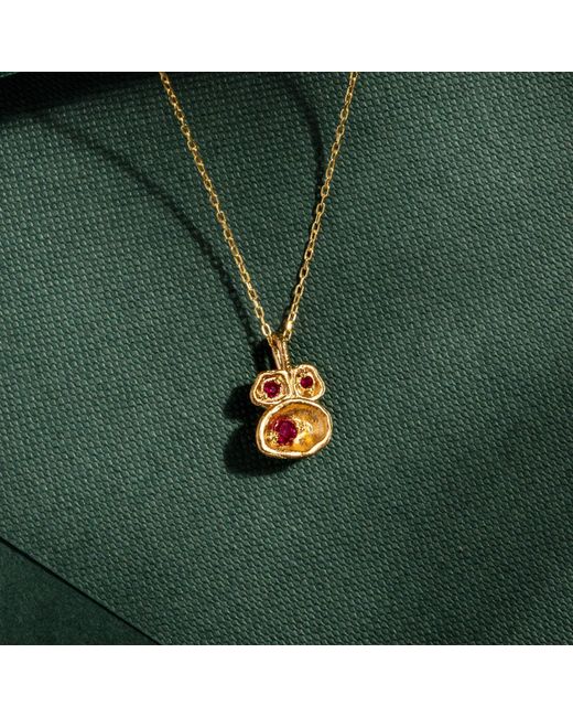 Claire Hill Designs Metallic Ruby Lichen Pendant Necklace