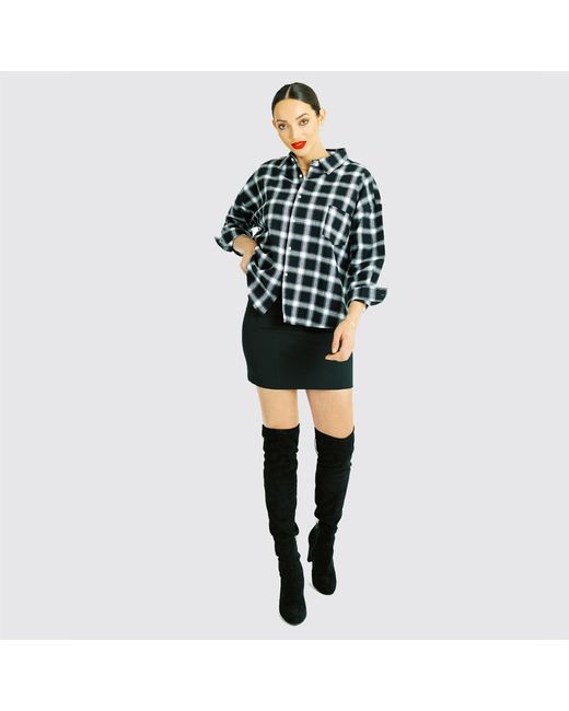 Zenzee Black Boxy Boyfriend Flannel