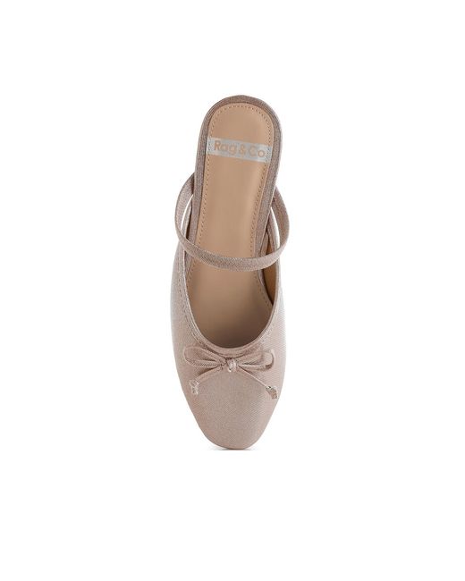 Rag & Co Metallic Opalia Glitter Ballet Mules