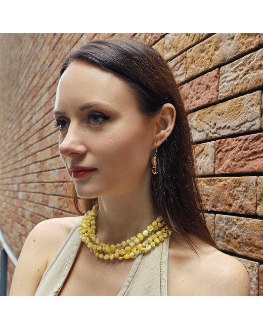 Farra Metallic Natural Shell Multi-Layers Necklace