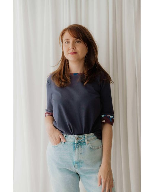 Sophie Cameron Davies Blue Cotton T-Shirt