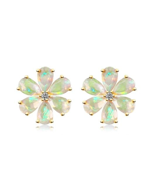 Kai Fine Jewelry Metallic Solid Natural Opal, Diamond & Freshwater Pearl Convertible Flora Drop Earrings