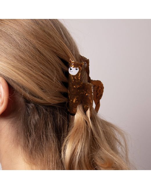 Gold Trip Brown Llama Claw Clip