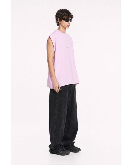 mysimplicated Pink Oversized Sleeveless Tee for men